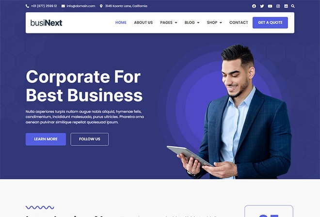 Businext - Corporate & Business Elementor Template Kit