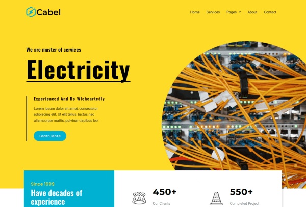 Cabel - Electricity Services Elementor Template Kit