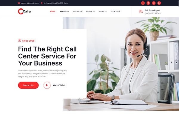 Callerr – Call Center Service & Telemarketing Elementor Template Kit