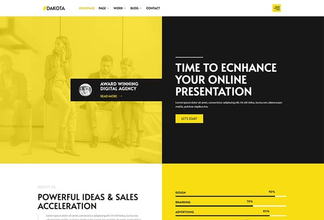Dakota - Creative & Digital Agency Elementor Template Kit
