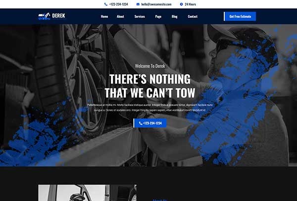 Derek - Towing Services Elementor Pro Template Kit