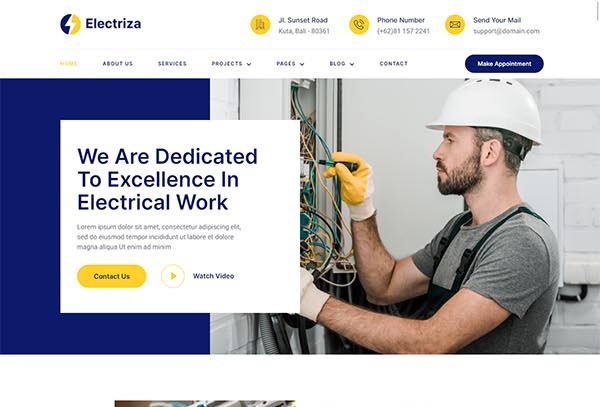 Electriza – Electrical Installation & Maintenance Services Elementor Template Kit