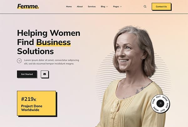 Femme – Feminine Business Consulting Elementor Template Kit