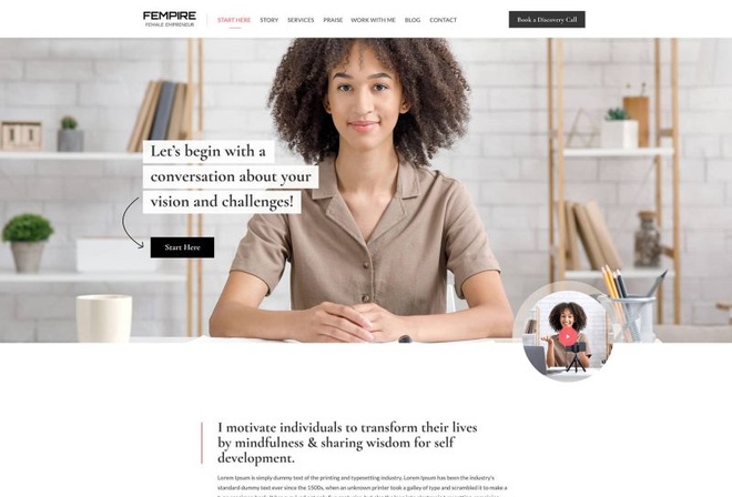 Fempire - Female Life Coach Elementor Template Kits