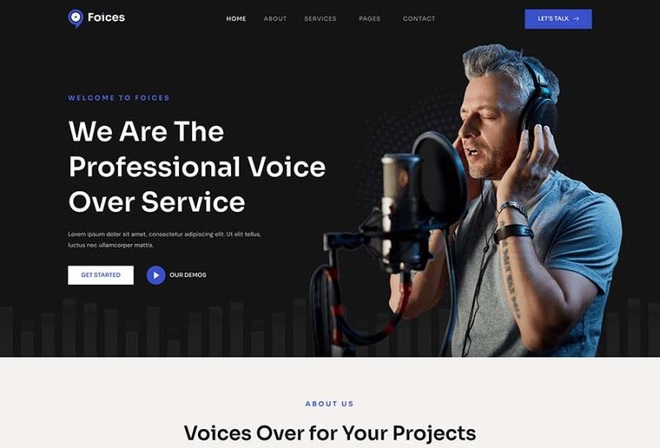Foices - Voice Over Services Elementor Template Kit