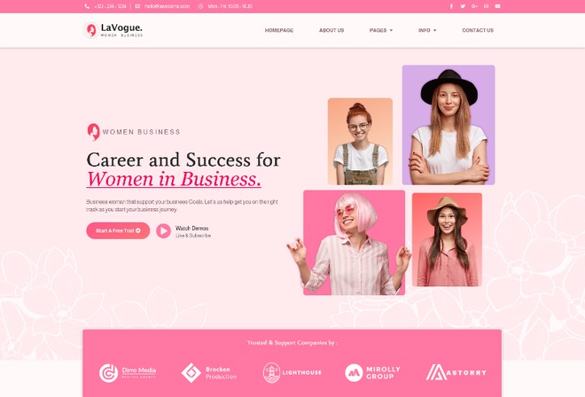 La Vogue - Women in Business Elementor Template Kit