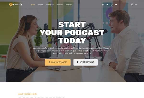 Castify – Audio Podcast Elementor Template Kit