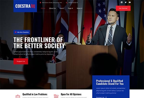 Coestra – Political Party & Candidate Elementor Template Kit