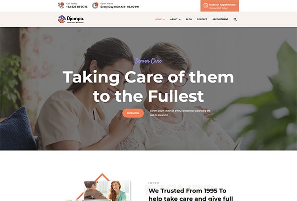 Djompo - Senior Care Elementor Template Kit