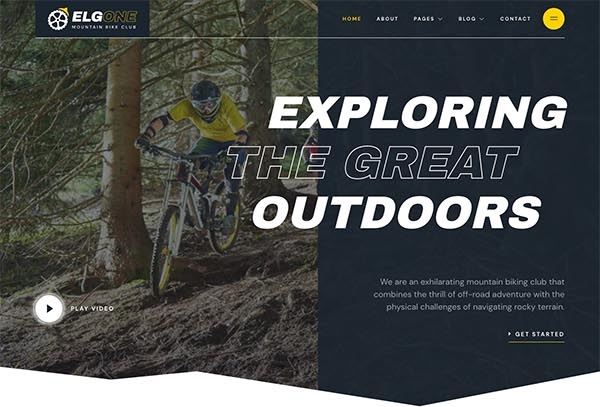 Elgone – Cycling & Mountain Bike Club Elementor Template Kit