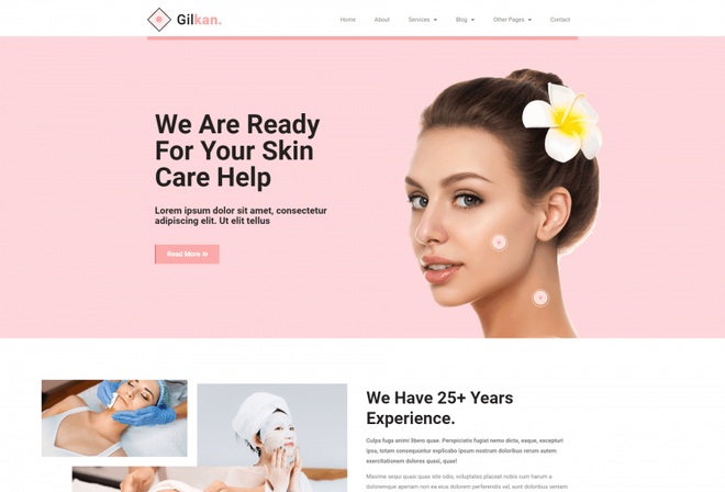 Gilkan - Dermatology and Skin Care Elementor Template Kit