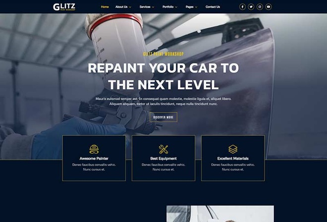 Glitz - Car Painting & Restoration Elementor Template Kit