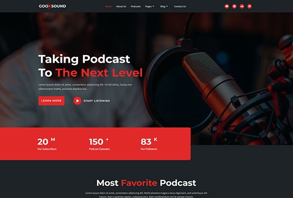 Goodsound - Podcaster Elementor Template Kit