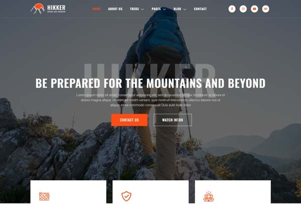 Hikker – Hiking & Mountain Trekking Elementor Template Kit