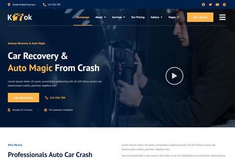 Ketok - Autocar Recovery & Auto Magic Elementor Template Kit