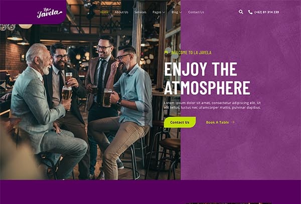 LaJavela – Bar, Nightlife and Pub Elementor Template Kit