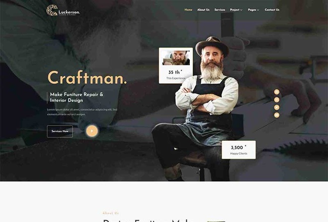 Luckerson - Carpenter & Craftman Elementor Template Kit