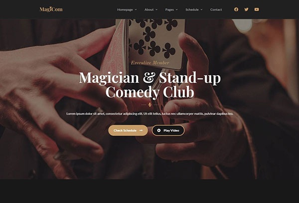 Magicom - Magic & Comedy Club Elementor Template Kit