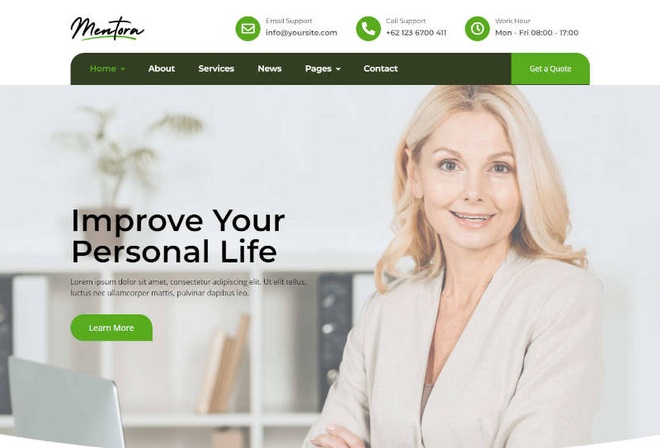 Mentora - Personal Coach Elementor Template Kit
