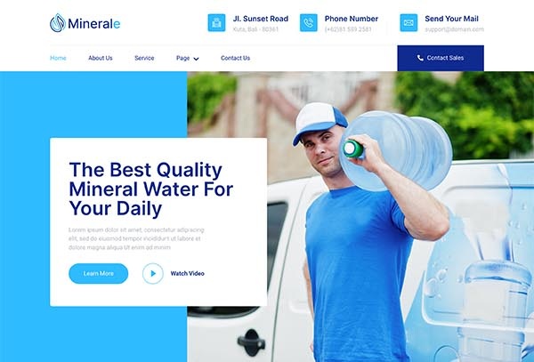 Minerale – Bottled Drinking Water Elementor Template Kit